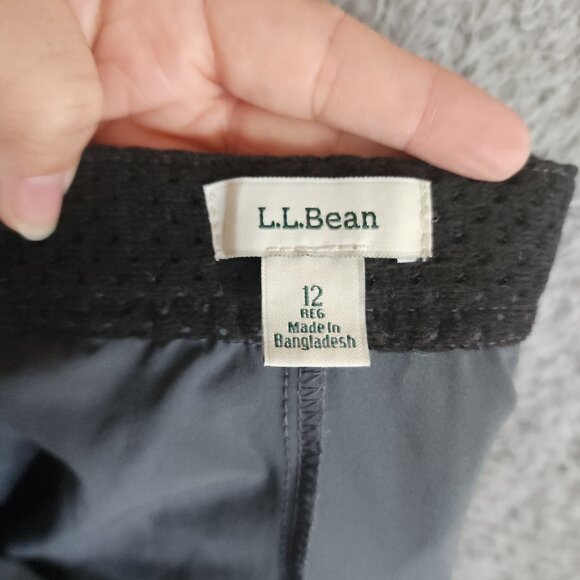 L.L. Bean Womens Skort Size 12 Gray Nylon Pockets Athletic 17" Length Adjustable - Picture 5 of 9